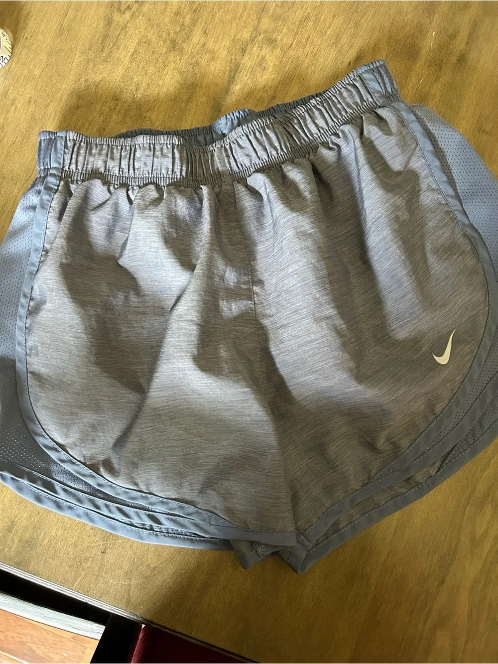 Nike Women's Grey-Blue Athletic Running Shorts